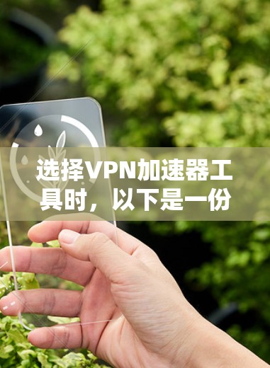 选择VPN加速器工具时,以下是一份详细的指南,帮助你做出明智的选择 选择VPN加速器工具时,以下是一份详细的指南,帮助你做出明智的选择