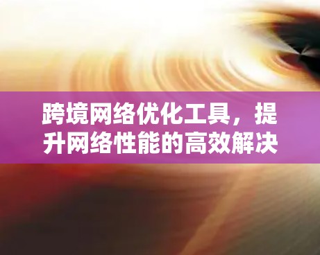 跨境网络优化工具,提升网络性能的高效解决方案 跨境网络优化工具,提升网络性能的高效解决方案