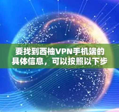 要找到西柚VPN手机端的具体信息，可以按照以下步骤进行
