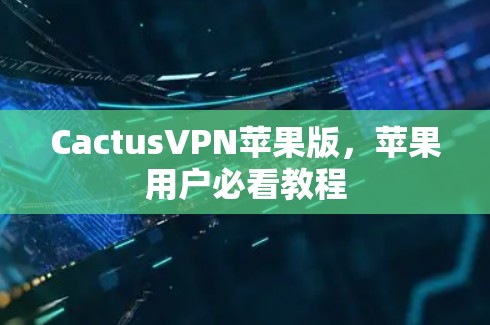 CactusVPN苹果版，苹果用户必看教程