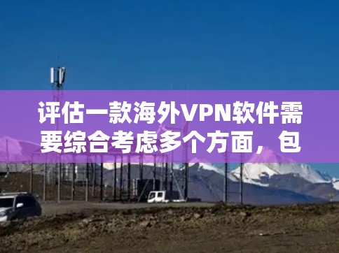 评估一款海外VPN软件需要综合考虑多个方面，包括安全性、功能强大性、速度、隐私保护、稳定性、用户界面、价格以及是否适合特定的使用场景。以下是针对这款假设的海外VPN软件的评测