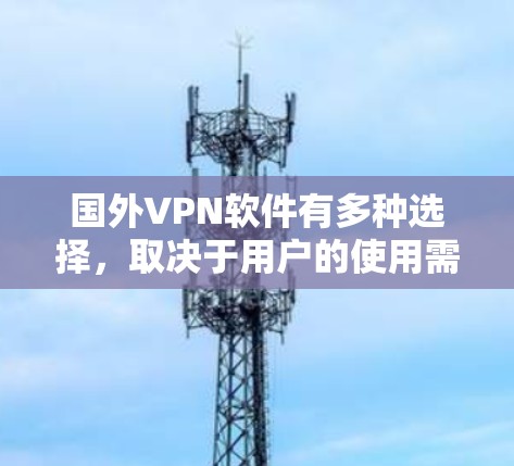 国外VPN软件有多种选择，取决于用户的使用需求和预算。以下是一些常见的VPN软件推荐，涵盖了功能、价格、安全性和兼容性的考虑