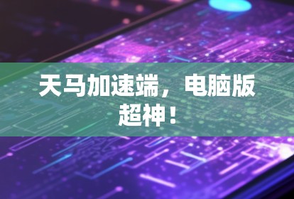 天马加速端，电脑版超神！