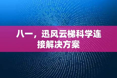 八一，迅风云梯科学连接解决方案