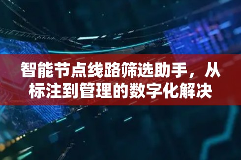 智能节点线路筛选助手，从标注到管理的数字化解决方案