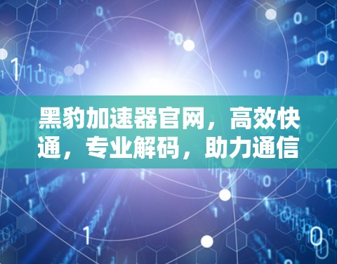 黑豹加速器官网，高效快通，专业解码，助力通信顺畅